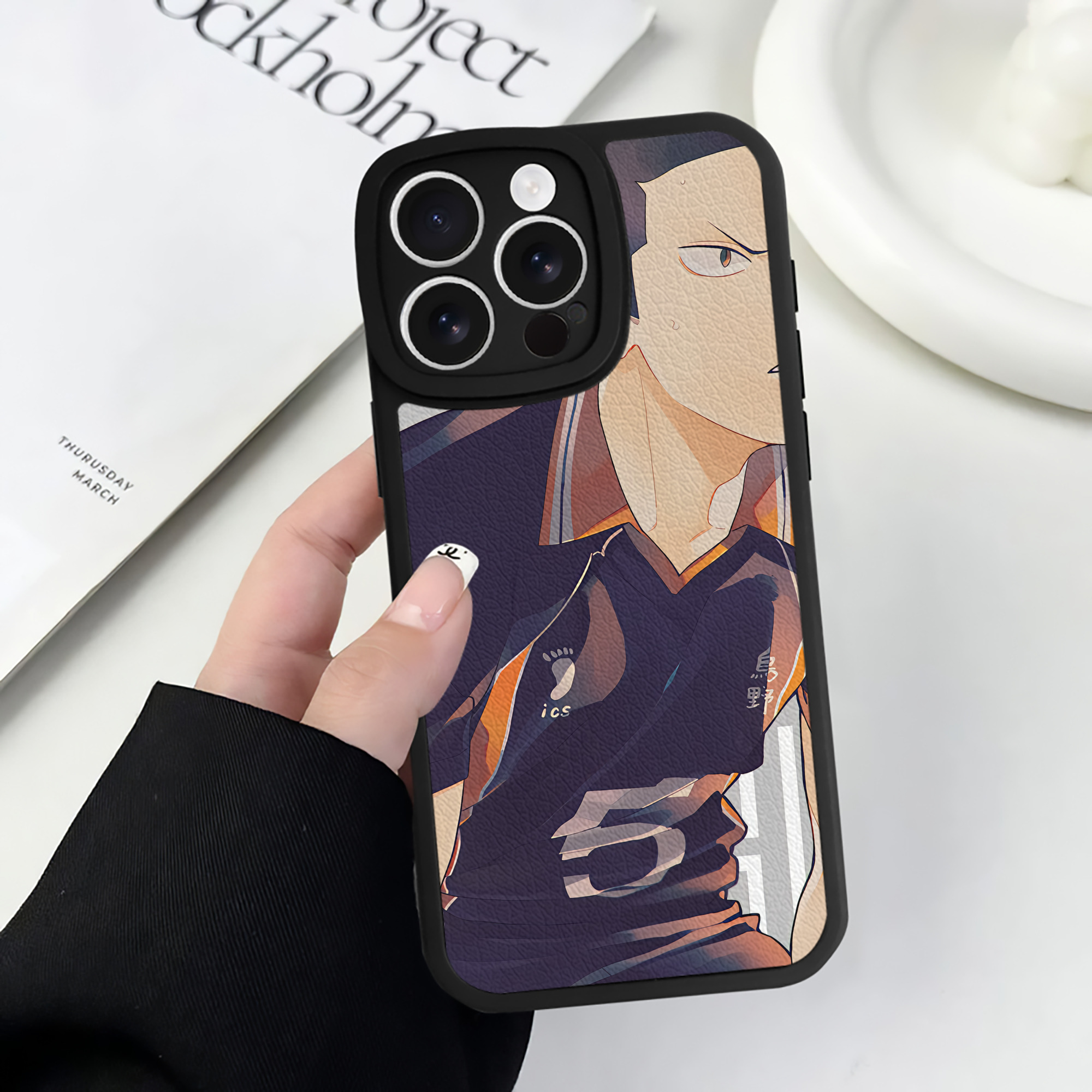 （画像用） ハイキュー!! Haikyu!! 【iPhone 16シリーズ対応】シリコンスマホケース（レザー調） 材質：シリコン